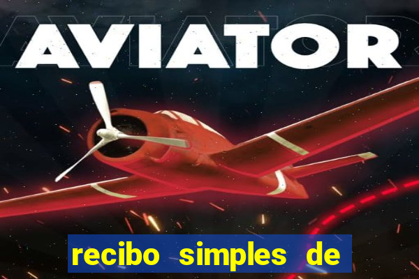 recibo simples de pagamento word